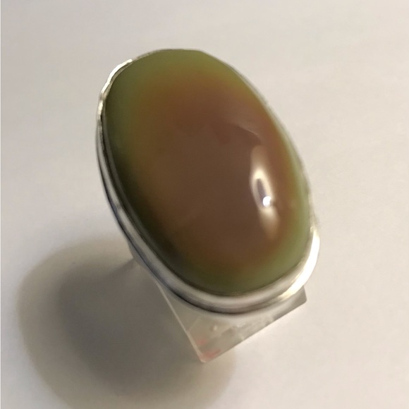 Green Opal 925 Sterling Silver Ring - Picture 2 of 3